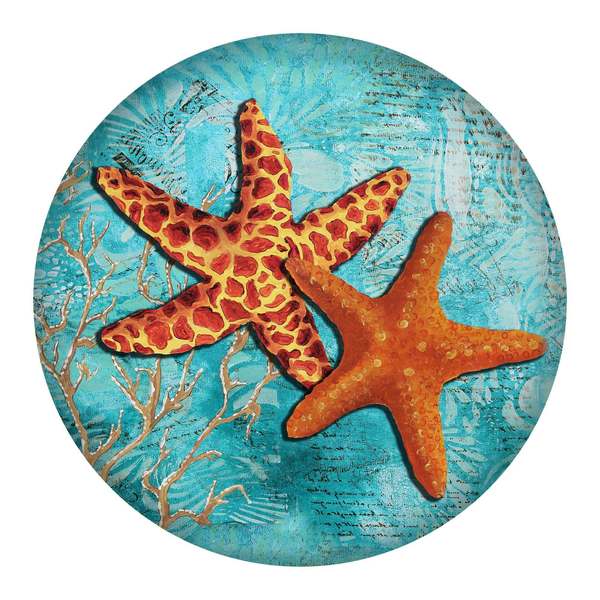 Next Innovations 12" Starfish In The Sea Round Wall Art 101410049-MDSTARFISH